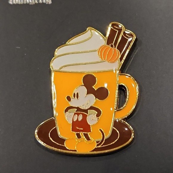 Loungefly Disney Mickey Mouse Pumpkin Spice Latte Enamel Pin NEW - Picture 1 of 11